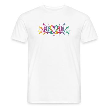 Buntes Love Graffiti Street Art Herz - Männer T-Shirt - Weiß - Vorne - AI Model Male 178 dark (178cm)