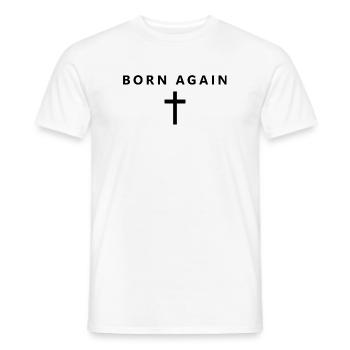 Reborn minimalist faith in Jesus, - Men's T-Shirt - white - Front - AI Model Male 178 dark (178cm)