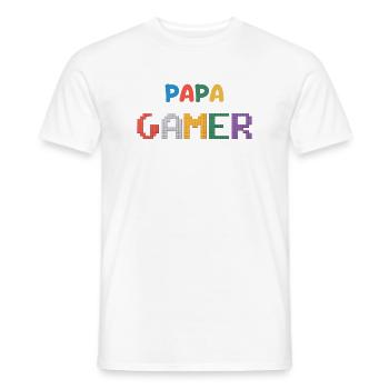 Gamer Dad - Men's T-Shirt - white - Front - AI Model Male 178 dark (178cm)