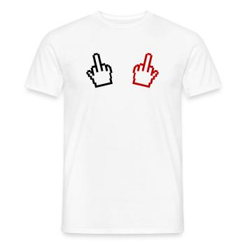 Pixel Mittelfinger - Männer T-Shirt - Weiß - Vorne - AI Model Male 178 dark (178cm)