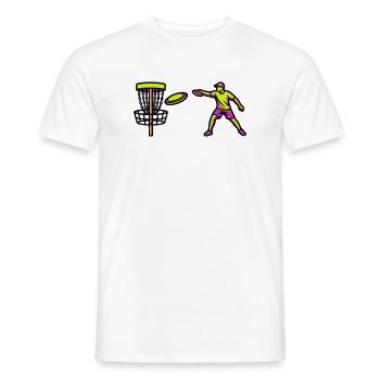 Graphique du lancer du joueur de disc golf - T-shirt homme - blanc - Devant - AI Model Male 178 dark (178cm)