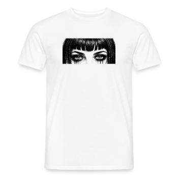 Conception en forme de goutte aux yeux noirs et blancs - T-shirt homme - blanc - Devant - AI Model Male 178 dark (178cm)