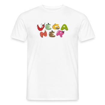 Vegan  - Männer T-Shirt - Weiß - Vorne - AI Model Male 178 dark (178cm)