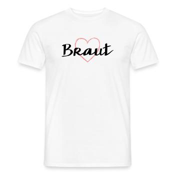 Braut Herz Herzmotiv Junggesellenabschied - Männer T-Shirt - Weiß - Vorne - AI Model Male 178 dark (178cm)