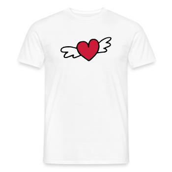 flying heart love gift - Men's T-Shirt - white - Front - AI Model Male 178 dark (178cm)