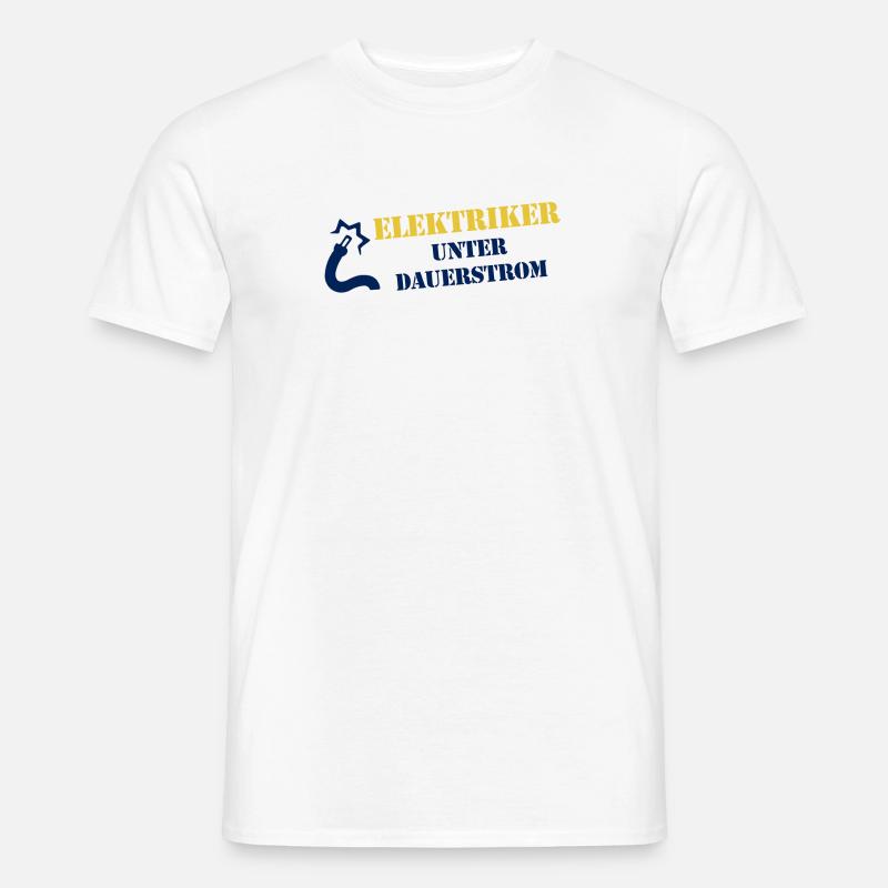 Elektriker Unter Dauerstrom - Männer T-Shirt - Weiß