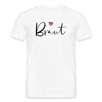 Cadeau de partie de poule coeur de mariée - T-shirt homme - blanc - Devant - AI Model Male 178 dark (178cm)