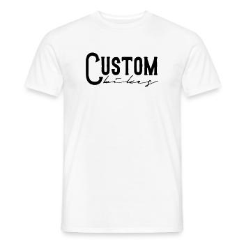 custom bikes bobber tuner chopper motorbike sticker - Men's T-Shirt - white - Front - AI Model Male 178 dark (178cm)