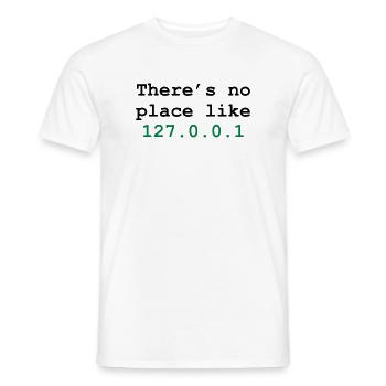 there's no place like 127.0.0.1 - T-shirt homme - blanc - Devant - AI Model Male 178 dark (178cm)