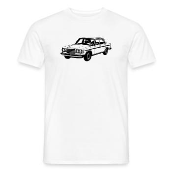 MB W123 , Youngtimer / Oldtimer ...(25) - Männer T-Shirt - Weiß - Vorne - AI Model Male 178 dark (178cm)