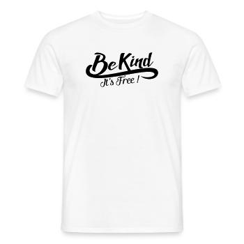 Be Kind It Is Free - Handwritten Positive Message - Men's T-Shirt - white - Front - AI Model Male 178 dark (178cm)