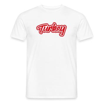 Aufkleber Flagge der Türkei Türkei Tuerkei Turquie - Männer T-Shirt - Weiß - Vorne - AI Model Male 178 dark (178cm)