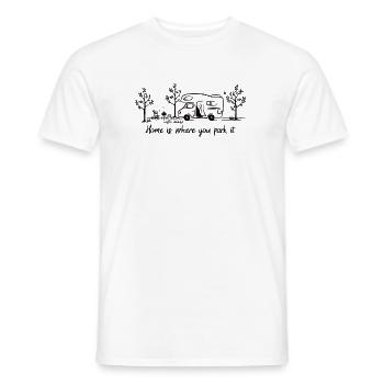 Camping-car Home est l’endroit où vous le garez pour les campeurs - T-shirt homme - blanc - Devant - AI Model Male 178 dark (178cm)
