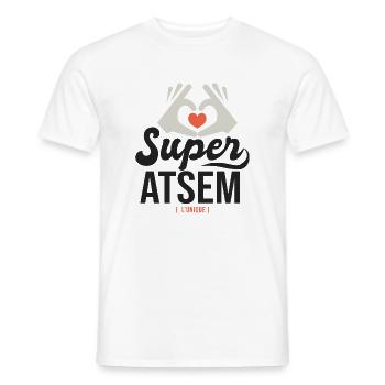 Super ATSEM l unique cadeau atsm - T-shirt homme - blanc - Devant - AI Model Male 178 dark (178cm)