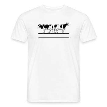 Black white cows monogram - Men's T-Shirt - white - Front - AI Model Male 178 dark (178cm)