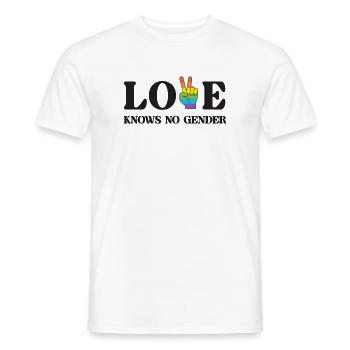 LGBT Pride Month - Love Knows No Gender - Men's T-Shirt - white - Front - AI Model Male 178 dark (178cm)