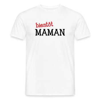 bientôt Maman ! Cadeau de grossesse - T-shirt homme - blanc - Devant - AI Model Male 178 dark (178cm)