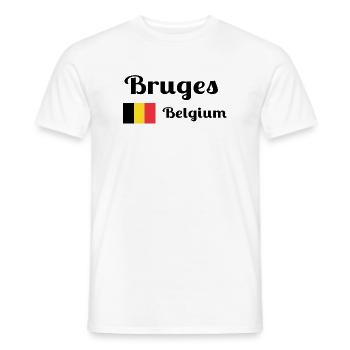 Bruges Belgique - Imprimés élégants - T-shirt homme - blanc - Devant - AI Model Male 178 dark (178cm)