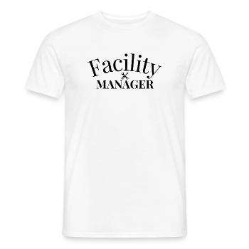 Gestionnaire d’installations - T-shirt homme - blanc - Devant - AI Model Male 178 dark (178cm)