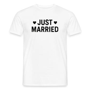 Frisch verheiratet - Brautpaar - Hochzeit - Junggesellenabschied - Männer T-Shirt - Weiß - Vorne - AI Model Male 178 dark (178cm)