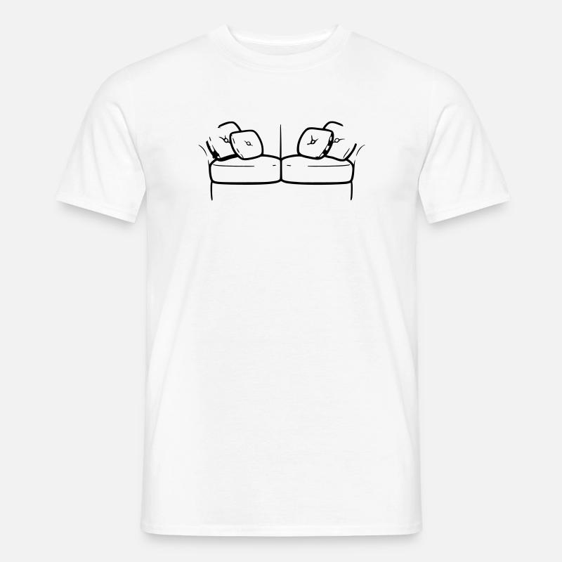 Sofa Couch Silhouette Chill Vektor - Männer T-Shirt - Weiß