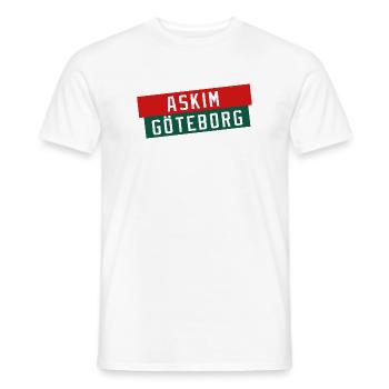 Logo du bloc de couleur Askim Göteborg - T-shirt homme - blanc - Devant - AI Model Male 178 dark (178cm)