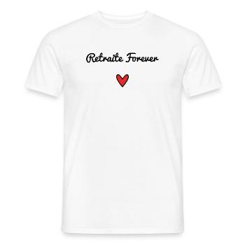 RETRAITE. RETRAITE. RETRAITEE. RETRAITE - T-shirt homme - blanc - Devant - AI Model Male 178 dark (178cm)