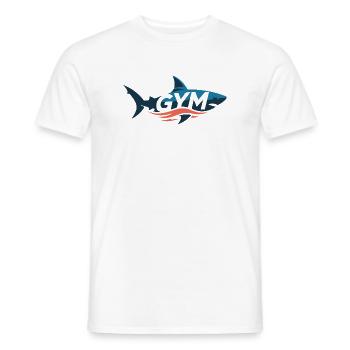 Emblème de l’Aqua Shark Gym - T-shirt homme - blanc - Devant - AI Model Male 178 dark (178cm)