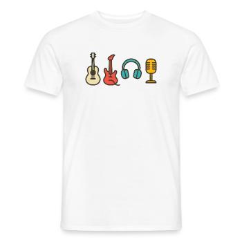 Notes musicales : Cadeau de conception rythmique et rythmique - T-shirt homme - blanc - Devant - AI Model Male 178 dark (178cm)