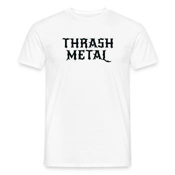 Thrash Metal Logo Tee - Männer T-Shirt - Weiß - Vorne - AI Model Male 178 dark (178cm)