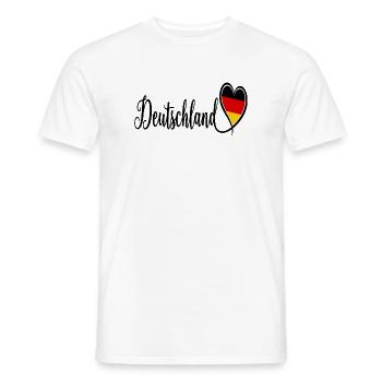 Deutschland Herzflagge Script - Männer T-Shirt - Weiß - Vorne - AI Model Male 178 dark (178cm)