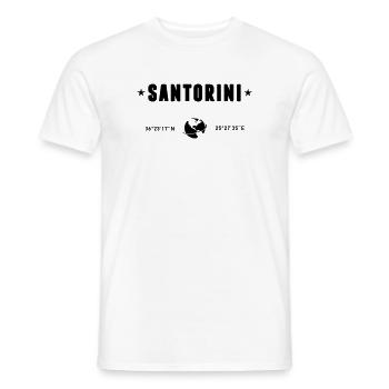 Santorin Grèce Coordonnées GPS Globe - T-shirt homme - blanc - Devant - AI Model Male 178 dark (178cm)