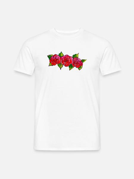 Rosenband im Pinkrot-Design - Männer T-Shirt - Weiß