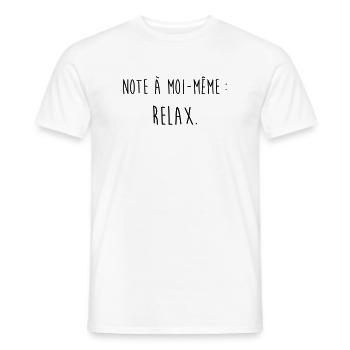 Relax / Humour / Fainéant / Paresse / Drôle Stress - T-shirt homme - blanc - Devant - AI Model Male 178 dark (178cm)