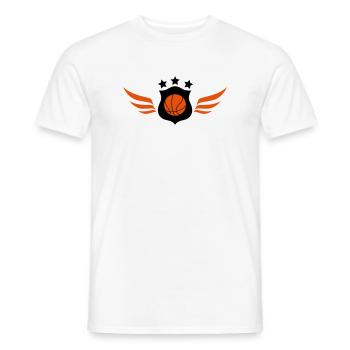 Basketball - Basket Ball - Game - Sport - Player - Men's T-Shirt - white - Front - AI Model Male 178 dark (178cm)