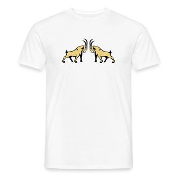 Double symétrie Beige Capricorne - T-shirt homme - blanc - Devant - AI Model Male 178 dark (178cm)
