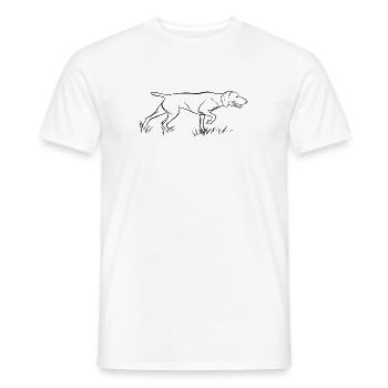 Braque de Weimar au-dessus - T-shirt homme - blanc - Devant - AI Model Male 178 dark (178cm)
