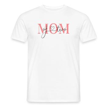 Maman de deux enfants! -personnalisable - T-shirt homme - blanc - Devant - AI Model Male 178 dark (178cm)