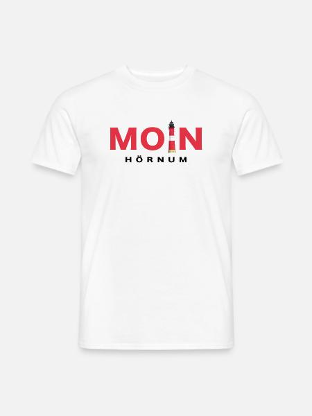 Moin Sylt, Leuchtturm Hörnum - Männer T-Shirt - Weiß