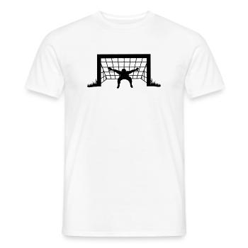 Torwart mit breiten Händen transparente Schattenfigur - Männer T-Shirt - Weiß - Vorne - AI Model Male 178 dark (178cm)