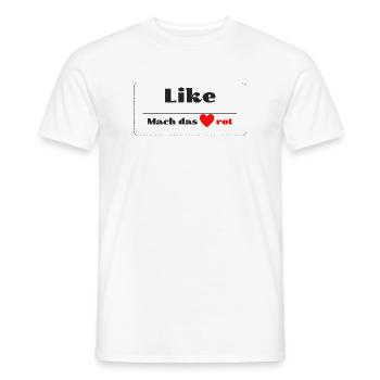 Like mach das Herz rot - Männer T-Shirt - Weiß - Vorne - AI Model Male 178 dark (178cm)