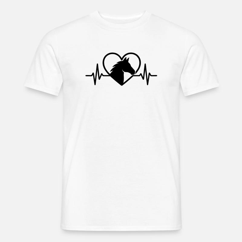 Pferd Herz - Männer T-Shirt - Weiß