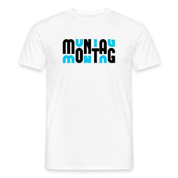 Lundi Noir/Cyan - T-shirt homme - blanc - Devant - AI Model Male 178 dark (178cm)