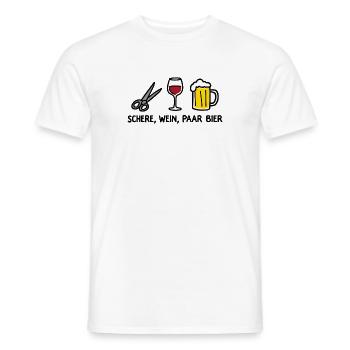 Schere Wein Paar Bier Lustiges Party Wortspiel - Männer T-Shirt - Weiß - Vorne - AI Model Male 178 dark (178cm)