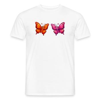 Papillons de dessins animés colorés - T-shirt homme - blanc - Devant - AI Model Male 178 dark (178cm)