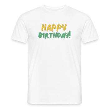 Bon anniversaire - T-shirt homme - blanc - Devant - AI Model Male 178 dark (178cm)