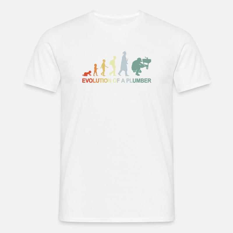Klempner Evolution - Männer T-Shirt - Weiß