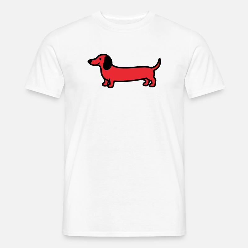 Jagdhund Dackel Profil Vektor - Männer T-Shirt - Weiß