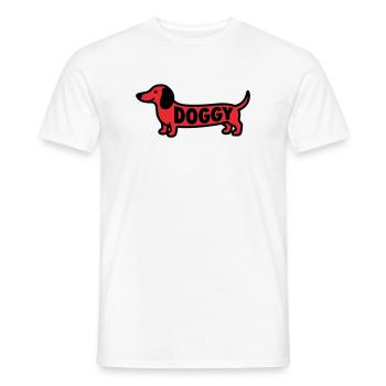 Dackel Hund Doggy Spruch Rot - Männer T-Shirt - Weiß - Vorne - AI Model Male 178 dark (178cm)