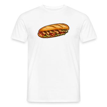 Frisch belegtes Baguette-Sandwich - Männer T-Shirt - Weiß - Vorne - AI Model Male 178 dark (178cm)